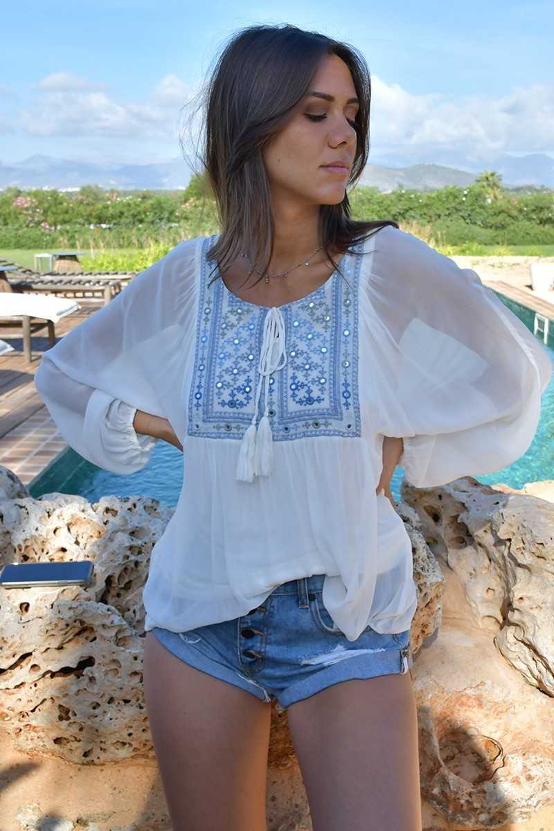 Miss June - Blusa RAPSODIA Blue