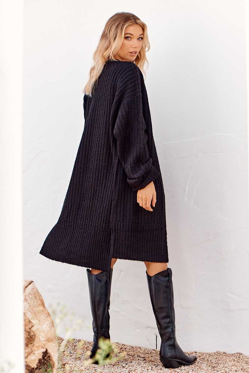 Jaase - Cardigan VANCOUVER KNIT BLACK - Outlet - Jaase