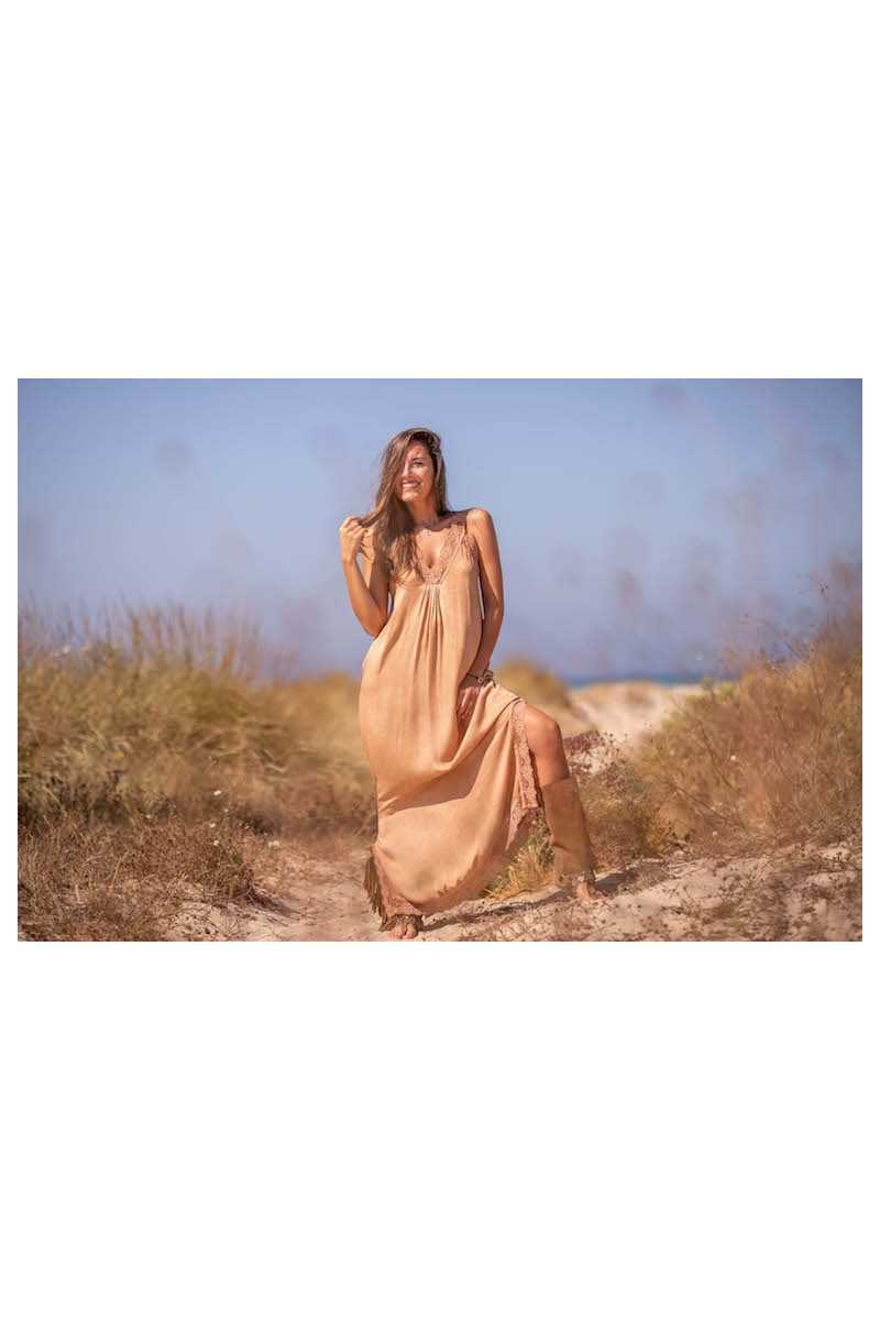 Tarifa Soul - Vestido Lencero - Camel - Vestidos / Monos - TARIFA SOUL