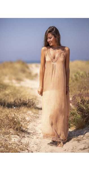 Tarifa Soul - Vestido Lencero - Camel - Vestidos / Monos - TARIFA SOUL