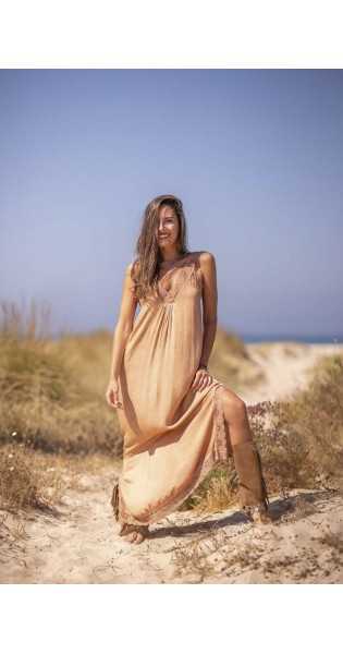 Tarifa Soul - Vestido Lencero - Camel - Vestidos / Monos - TARIFA SOUL