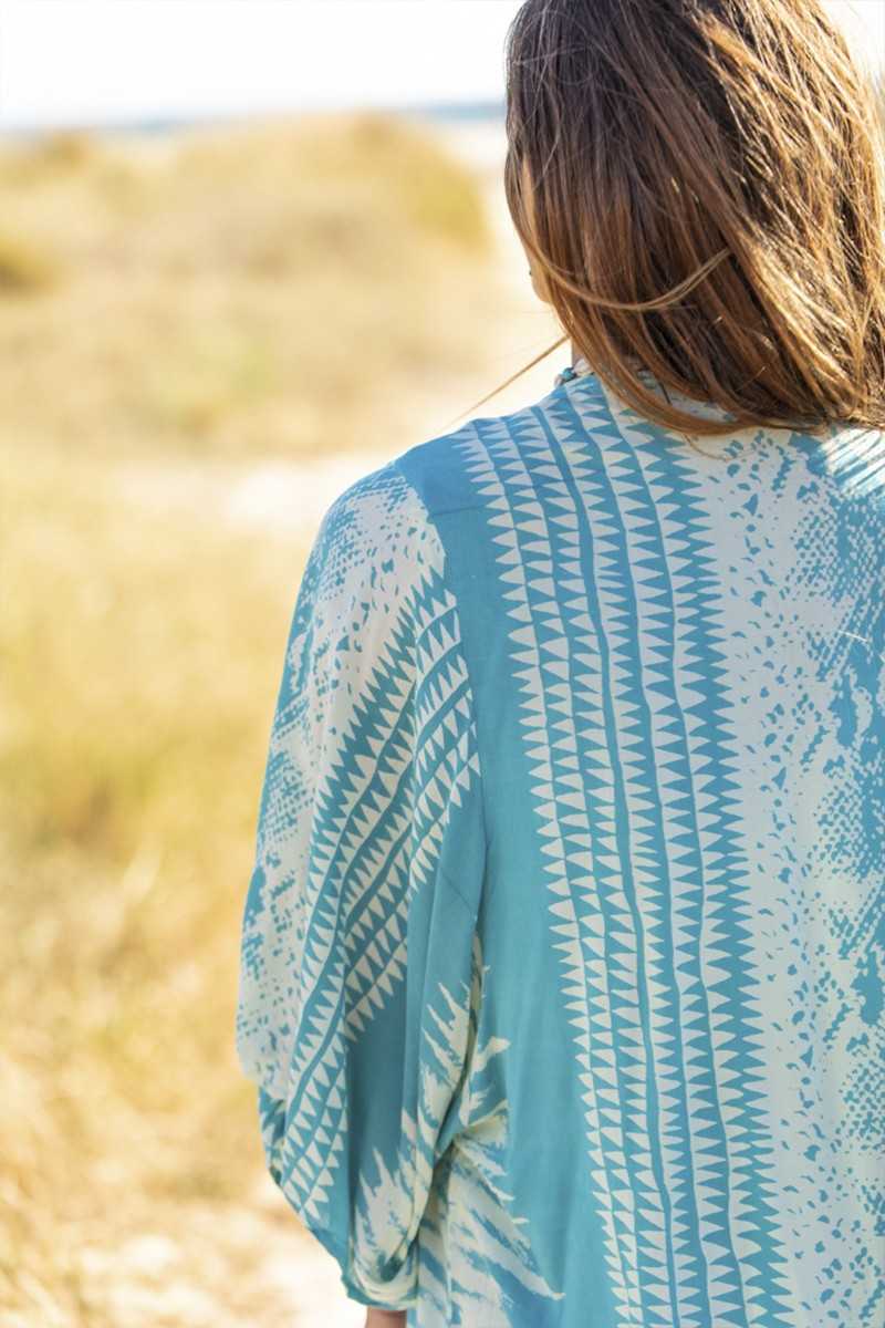 Tarifa Soul - Kimono Zoe - Turquoise - Chalecos / Kimonos - TARIFA SOUL