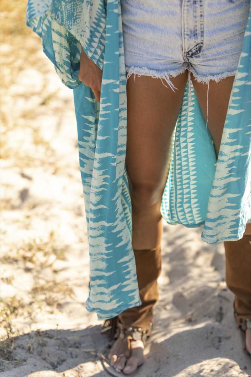 Tarifa Soul - Kimono Zoe - Turquoise - Chalecos / Kimonos - TARIFA SOUL