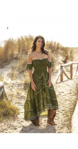 Tarifa Soul - Vestido Malena - Olive - Vestidos / Faldas / Monos / Pantalones - TARIFA SOUL