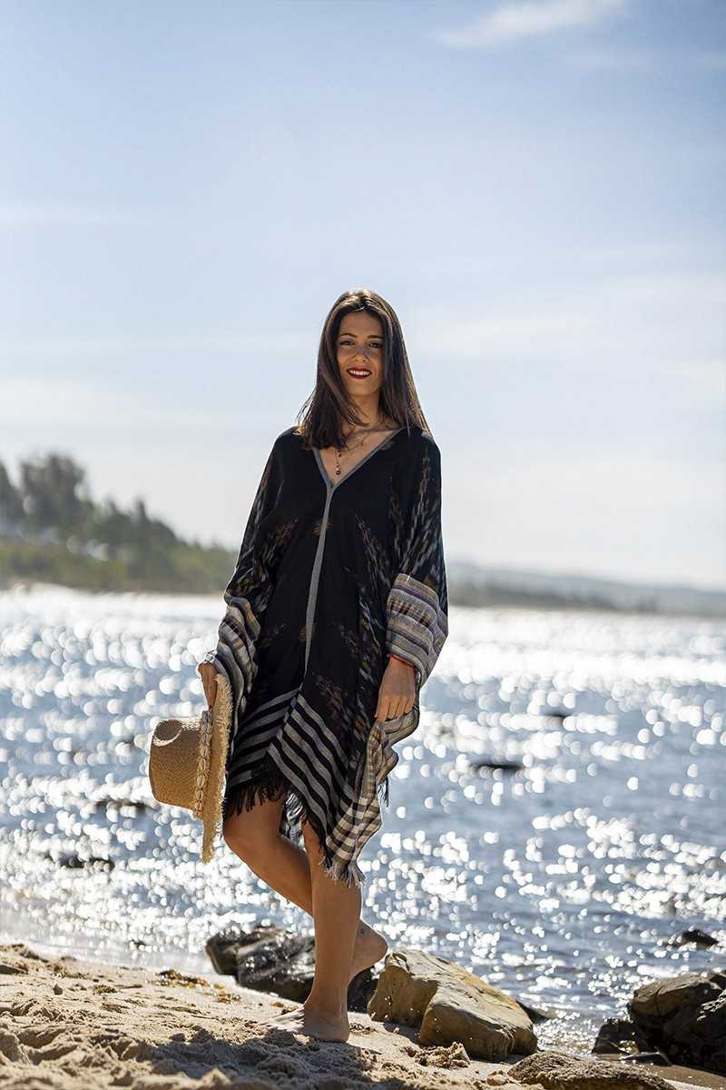 Tarifa Soul - Poncho Tulum - Black - Túnicas / Ponchos / Caftanes - TARIFA SOUL