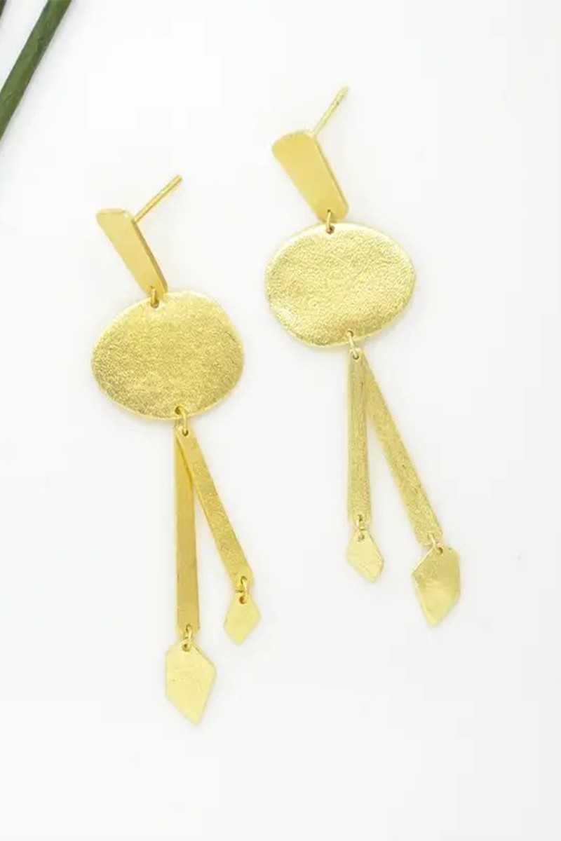 Schmuckoo - Pendientes Boho Chic geométricos dorados - Joyeria - Schmuckoo