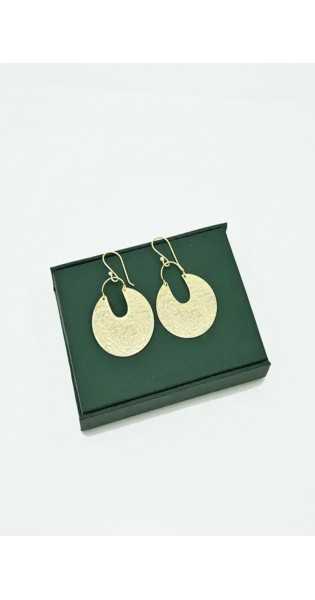 Schmuckoo - Pendientes circulares con textura dorada - Joyeria - Schmuckoo