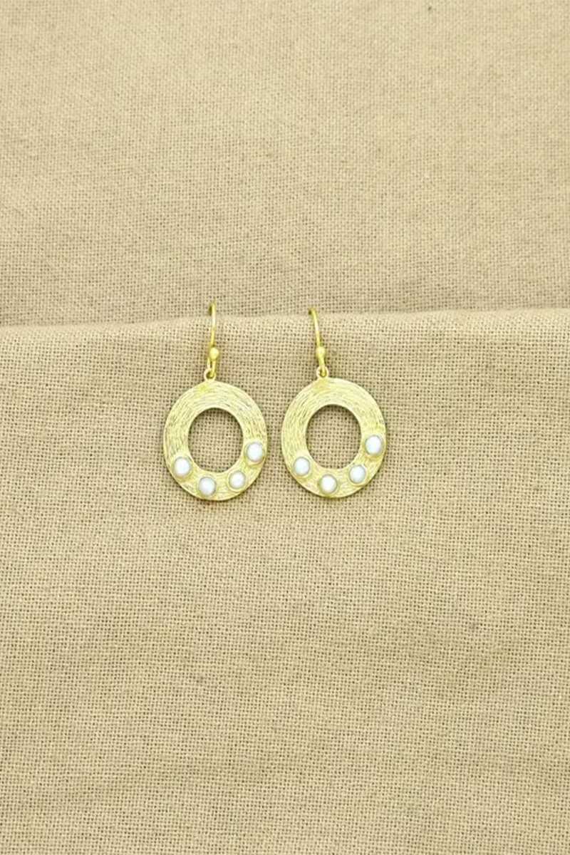 Schmuckoo - Pendientes circulares de oro de plata 925 - Perla - Joyeria - Schmuckoo