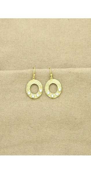 Schmuckoo - Pendientes circulares de oro de plata 925 - Perla - Joyeria - Schmuckoo