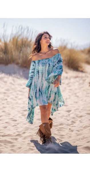 Tarifa Soul - Vestido/Túnica Enid - Blue - Túnicas / Ponchos / Caftanes - TARIFA SOUL