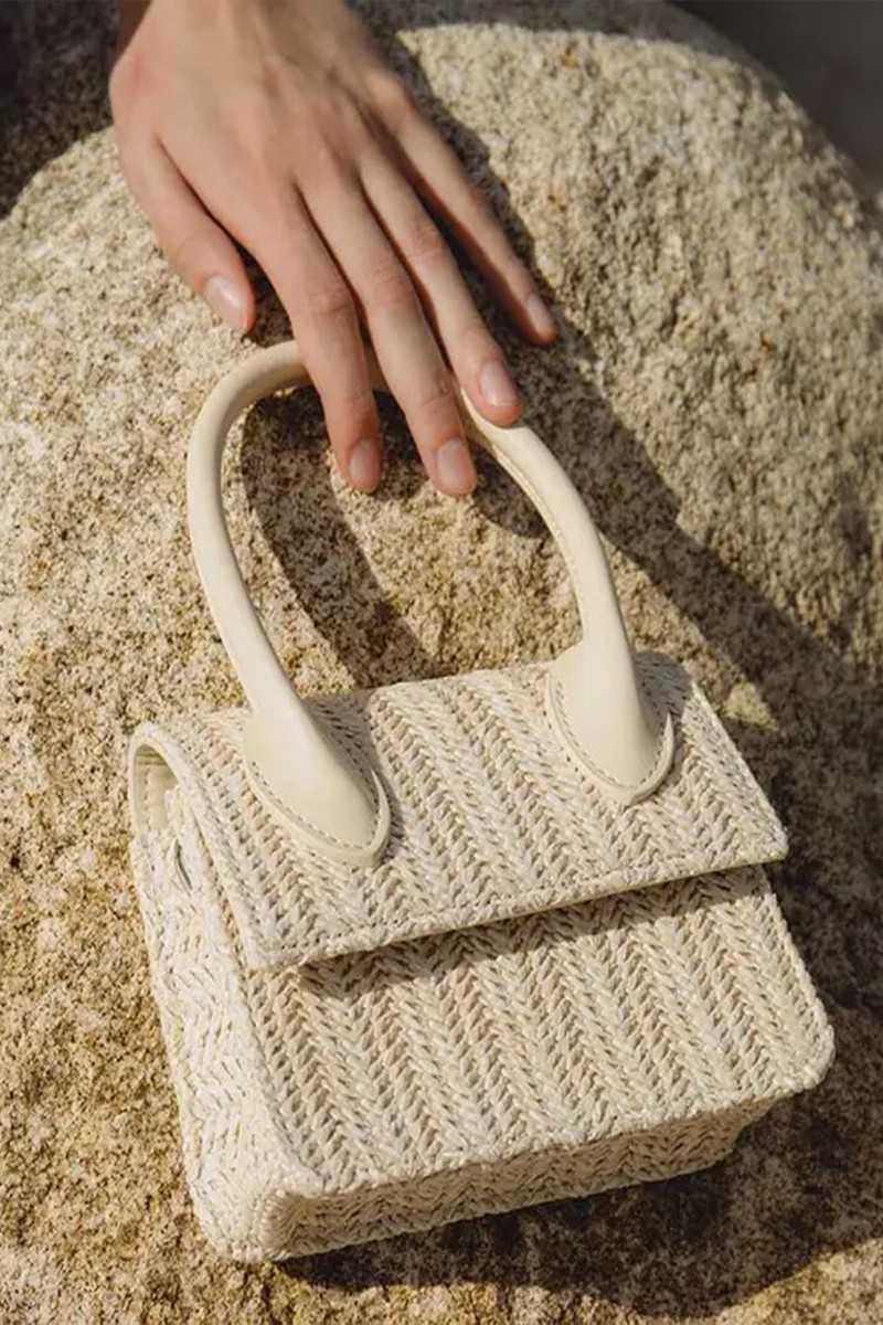 MELIE BIANCO - Bolso Bandolera Tyla de Paja Color Crema