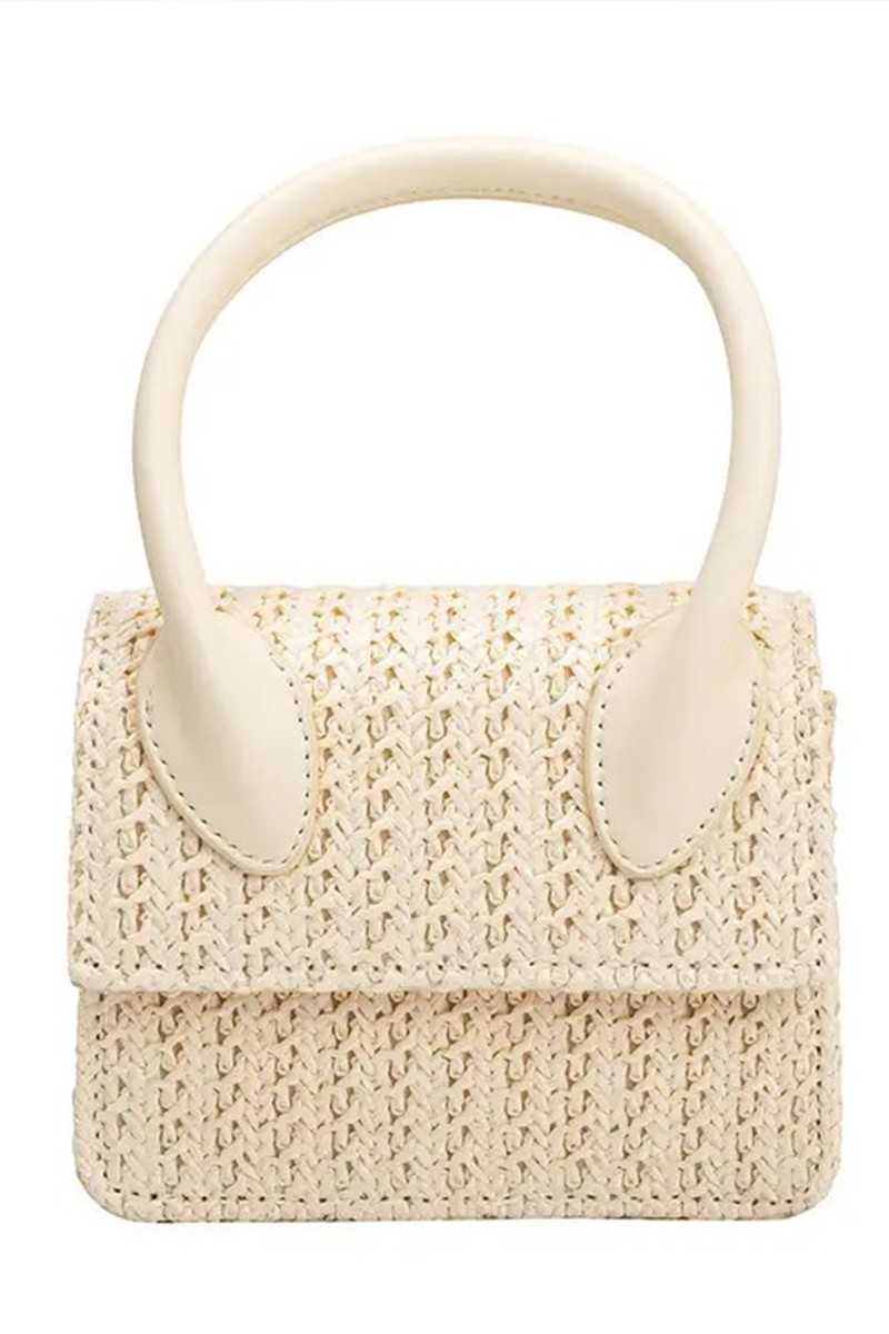 MELIE BIANCO - Bolso Bandolera Tyla de Paja Color Crema - Bolsos - Melie Bianco