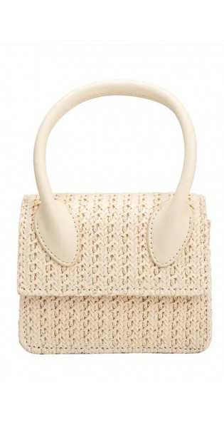 MELIE BIANCO - Bolso Bandolera Tyla de Paja Color Crema - Mini bolsos - Melie Bianco