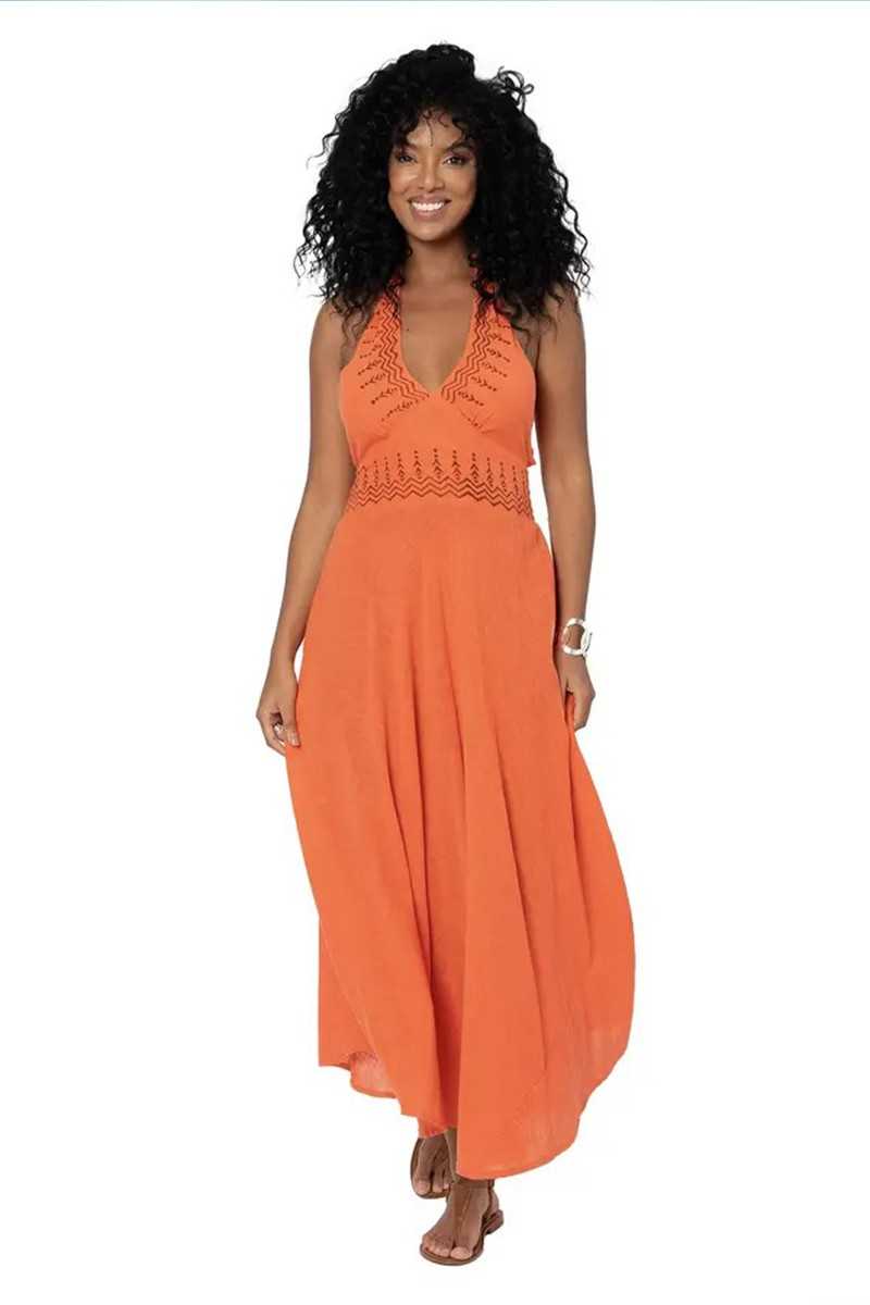 La Mano Boho - Vestido Largo Naranja - Vestidos / Monos - La mano boho