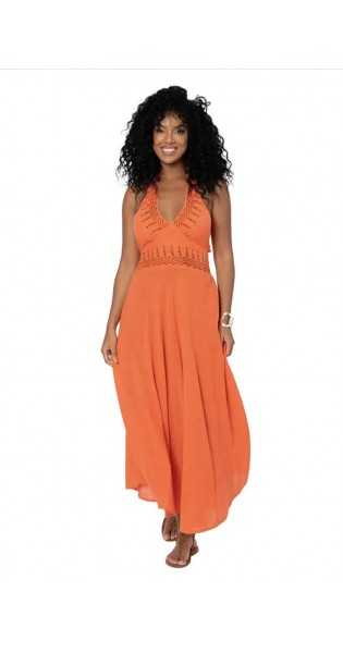 La Mano Boho - Vestido Largo Naranja - Vestidos / Monos - La mano boho