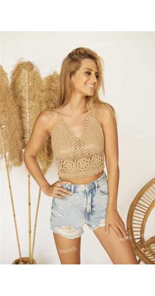 Melé Beach - Top KIPAS Camel - Blusas / Camisas / Tops - Melé beach