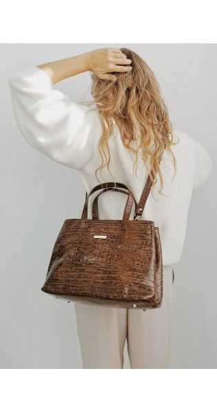 THE CODE - SHOPPER PATRICIA CHOCOLATE - Bolsos: Estilo y Funcionalidad en Cada Detalle - THE CODE