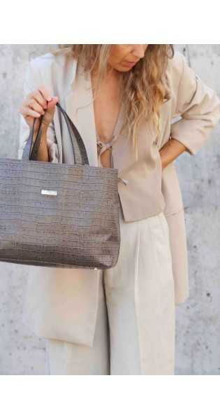 THE CODE - SHOPPER PATRICIA TAUPE - Bolsos: Estilo y Funcionalidad en Cada Detalle - THE CODE