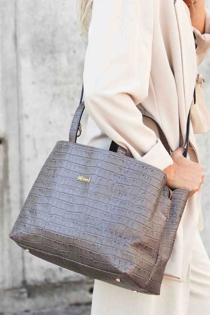 THE CODE - SHOPPER PATRICIA TAUPE - Bolsos: Estilo y Funcionalidad en Cada Detalle - THE CODE