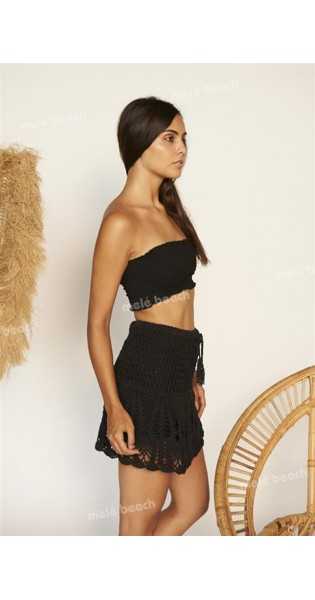 Mele Beach - Falda Crochet Black - Faldas / Pantalones - Melé beach