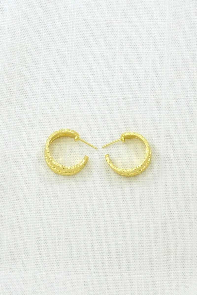 Schmuckoo - Pendientes De Doble Aros Dorados - Joyeria - Schmuckoo