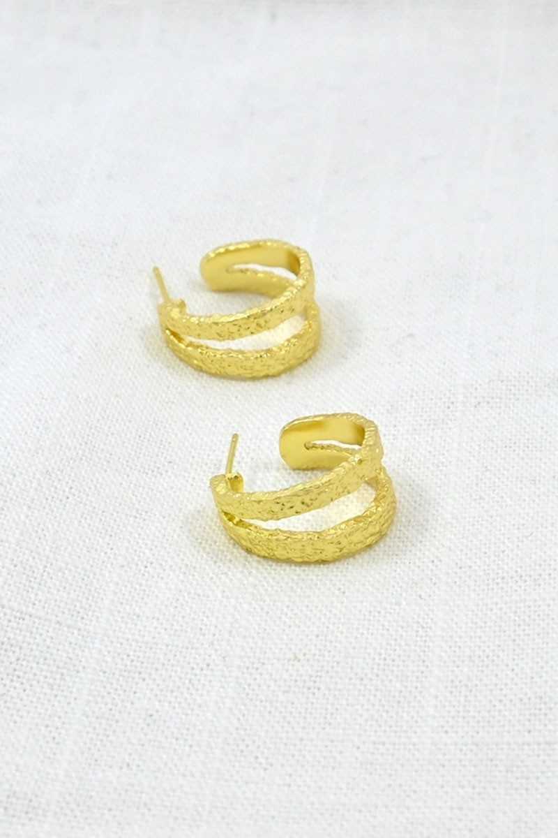 Schmuckoo - Pendientes De Doble Aros Dorados - Joyeria - Schmuckoo